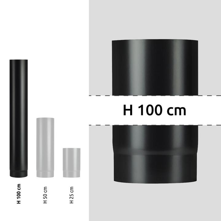 [HSFFWNNOL1500] Emajlirana dimna cev 150x1000 mm črna mat Save Plus Light