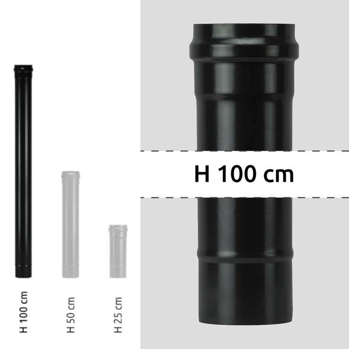 [HSFFPPNL1000] Emajlirana dimna cev 100x1000 mm črna mat Save Pellet Light